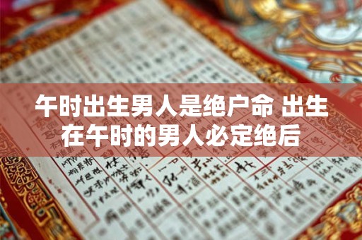 午时出生男人是绝户命 出生在午时的男人必定绝后