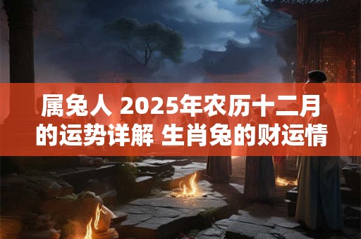 属兔人 2025年农历十二月的运势详解 生肖兔的财运情况