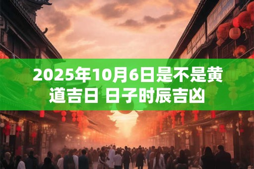 2026年10月6日是不是黄道吉日 日子时辰吉凶
