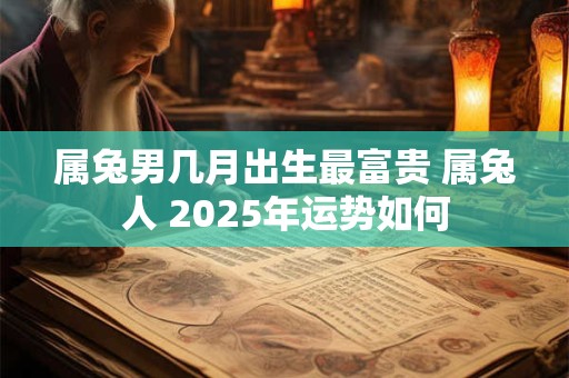 属兔男几月出生最富贵 属兔人 2025年运势如何