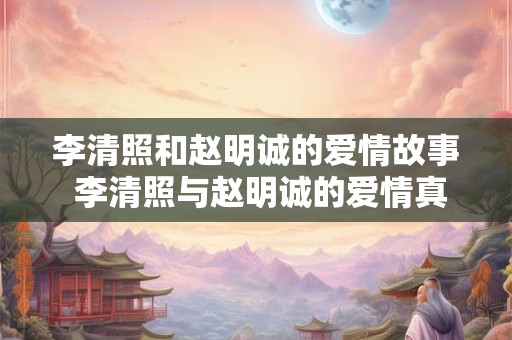 李清照和赵明诚的爱情故事 李清照与赵明诚的爱情真相是什么
