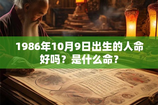 1986年10月9日出生的人命好吗？是什么命？