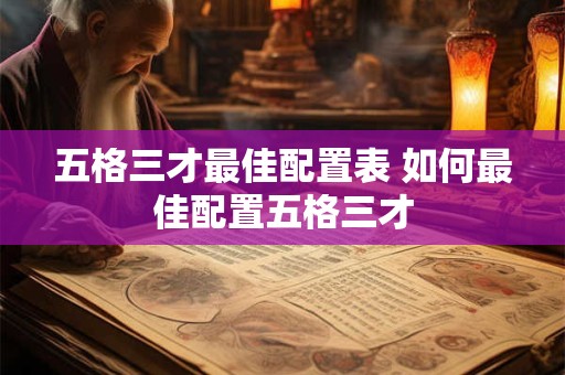五格三才最佳配置表 如何最佳配置五格三才