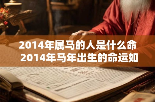2014年属马的人是什么命 2014年马年出生的命运如何