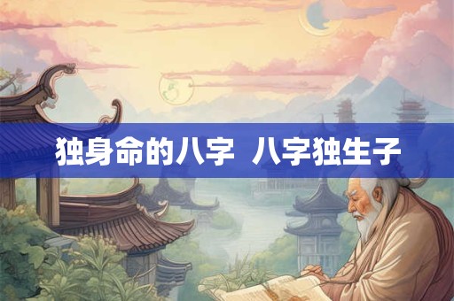独身命的八字  八字独生子