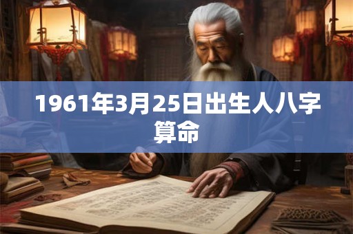 1961年3月25日出生人八字算命