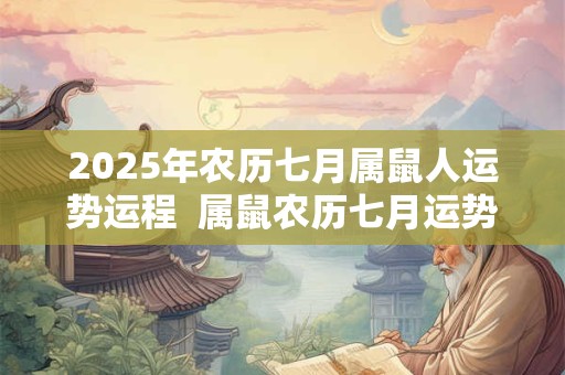 2025年农历七月属鼠人运势运程  属鼠农历七月运势好不好
