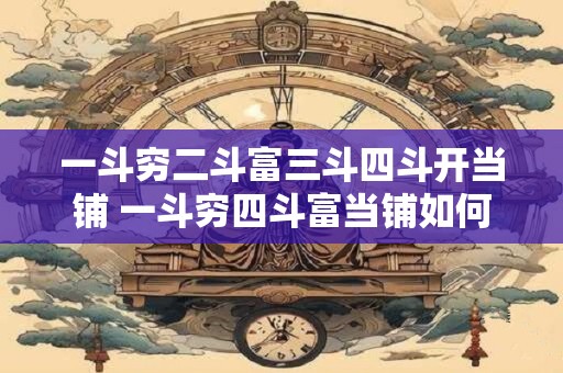 一斗穷二斗富三斗四斗开当铺 一斗穷四斗富当铺如何开