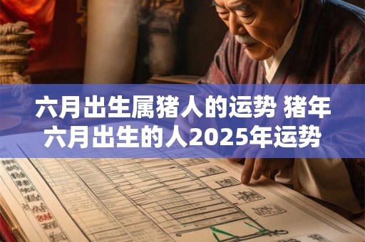 六月出生属猪人的运势 猪年六月出生的人2025年运势如何