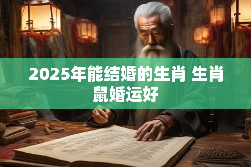 2025年能结婚的生肖 生肖鼠婚运好