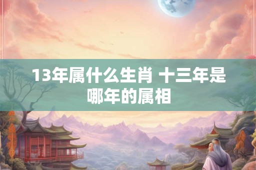 13年属什么生肖 十三年是哪年的属相
