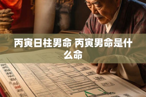 丙寅日柱男命 丙寅男命是什么命