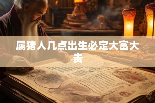 属猪人几点出生必定大富大贵