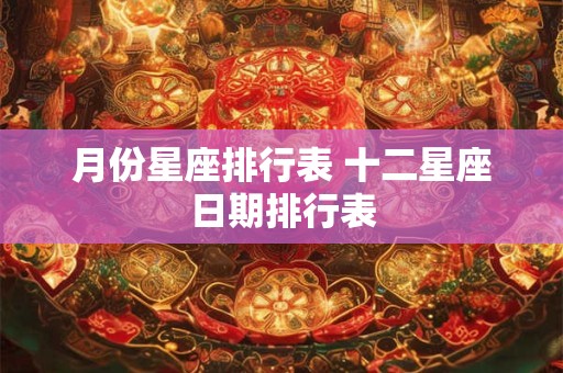 月份星座排行表 十二星座日期排行表