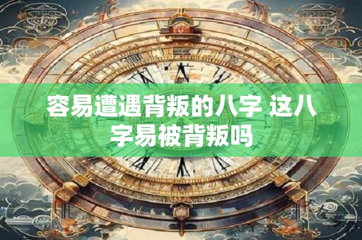 容易遭遇背叛的八字 这八字易被背叛吗
