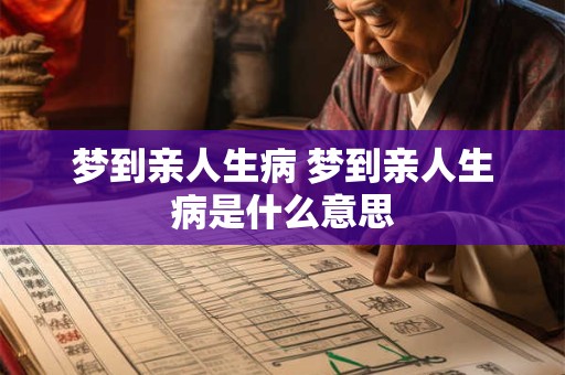 梦到亲人生病 梦到亲人生病是什么意思