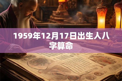 1959年12月17日出生人八字算命