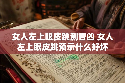 女人左上眼皮跳测吉凶 女人左上眼皮跳预示什么好坏