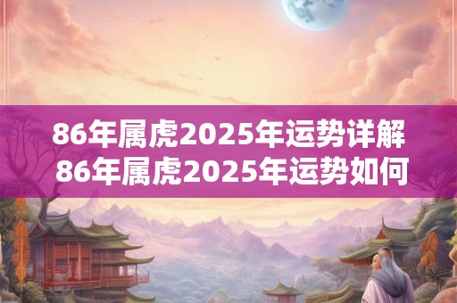 86年属虎2025年运势详解 86年属虎2025年运势如何