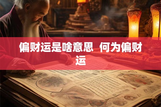 偏财运是啥意思  何为偏财运