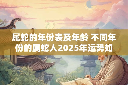 属蛇的年份表及年龄 不同年份的属蛇人2025年运势如何