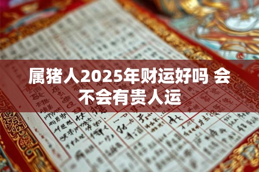 属猪人2025年财运好吗 会不会有贵人运