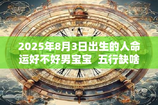 2025年8月3日出生的人命运好不好男宝宝  五行缺啥