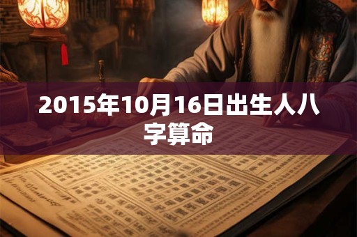 2015年10月16日出生人八字算命
