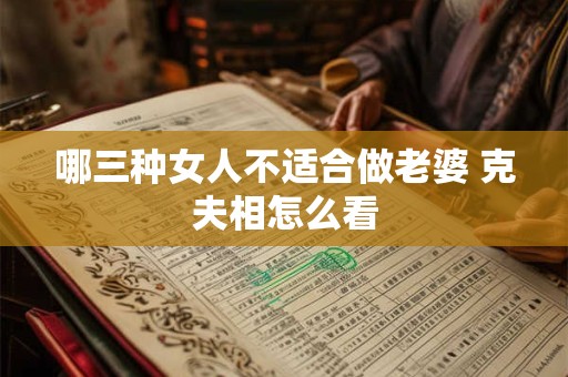 哪三种女人不适合做老婆 克夫相怎么看