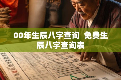 00年生辰八字查询  免费生辰八字查询表