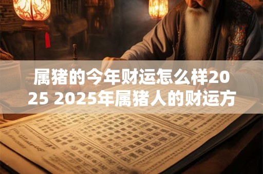 属猪的今年财运怎么样2025 2025年属猪人的财运方位