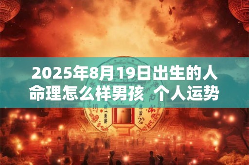 2025年8月19日出生的人命理怎么样男孩  个人运势如何