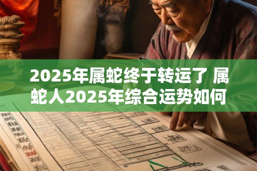 2025年属蛇终于转运了 属蛇人2025年综合运势如何