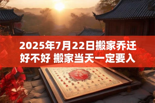 2026年7月22日搬家乔迁好不好 搬家当天一定要入住吗 2026年7月22日搬家乔迁好不好 搬家当天一定要入住吗
