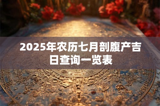 2025年农历七月剖腹产吉日查询一览表