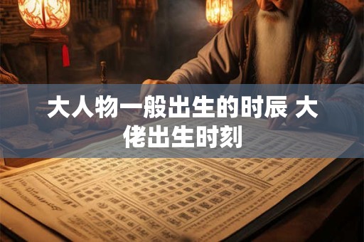 大人物一般出生的时辰 大佬出生时刻