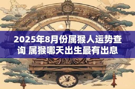 2025年8月份属猴人运势查询 属猴哪天出生最有出息