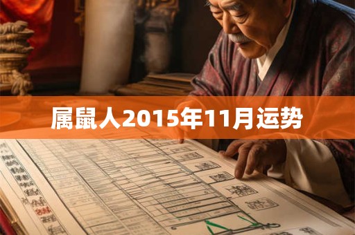 属鼠人2015年11月运势