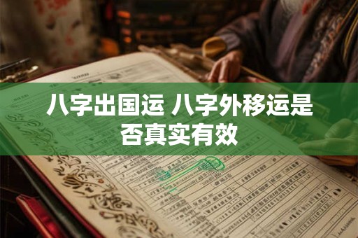 八字出国运 八字外移运是否真实有效