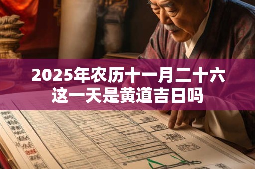2025年农历十一月二十六这一天是黄道吉日吗