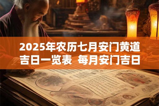 2025年农历七月安门黄道吉日一览表  每月安门吉日查询
