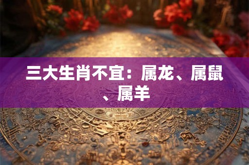 三大生肖不宜：属龙、属鼠、属羊