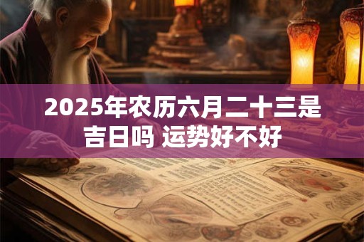 2025年农历六月二十三是吉日吗 运势好不好