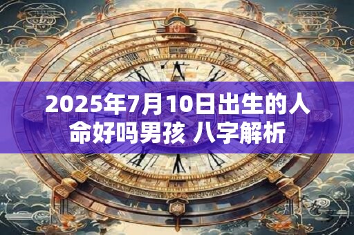 2025年7月10日出生的人命好吗男孩 八字解析