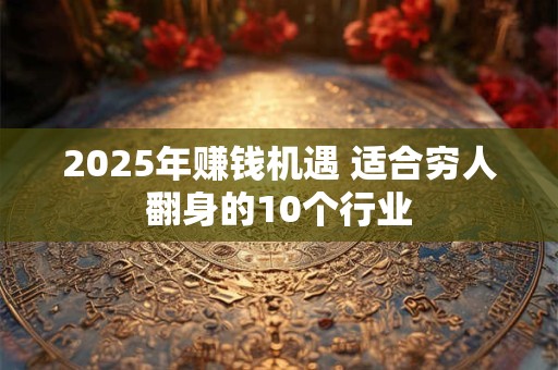 2025年赚钱机遇 适合穷人翻身的10个行业
