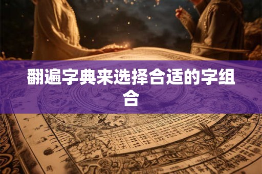 翻遍字典来选择合适的字组合