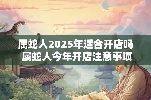 属蛇人2025年适合开店吗 属蛇人今年开店注意事项