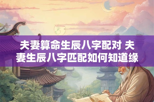 夫妻算命生辰八字配对 夫妻生辰八字匹配如何知道缘份是否相配