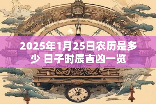 2025年1月25日农历是多少 日子时辰吉凶一览