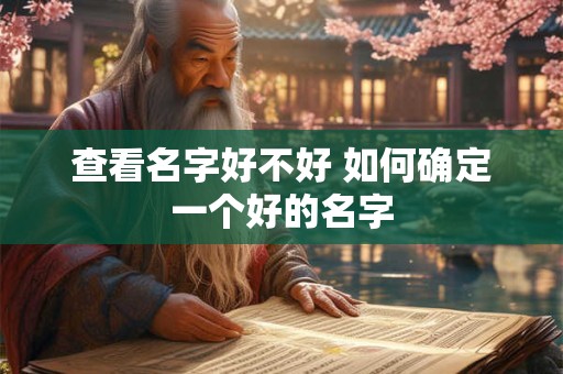 查看名字好不好 如何确定一个好的名字